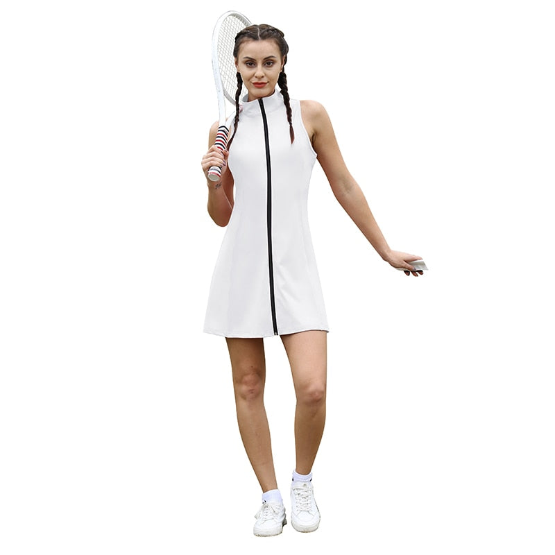 CUGOAO Fashion Tennis Dress Suit with Zipper Women Outdoor Sports Fitness Running Clothes Training Suits Tennis Dress Women