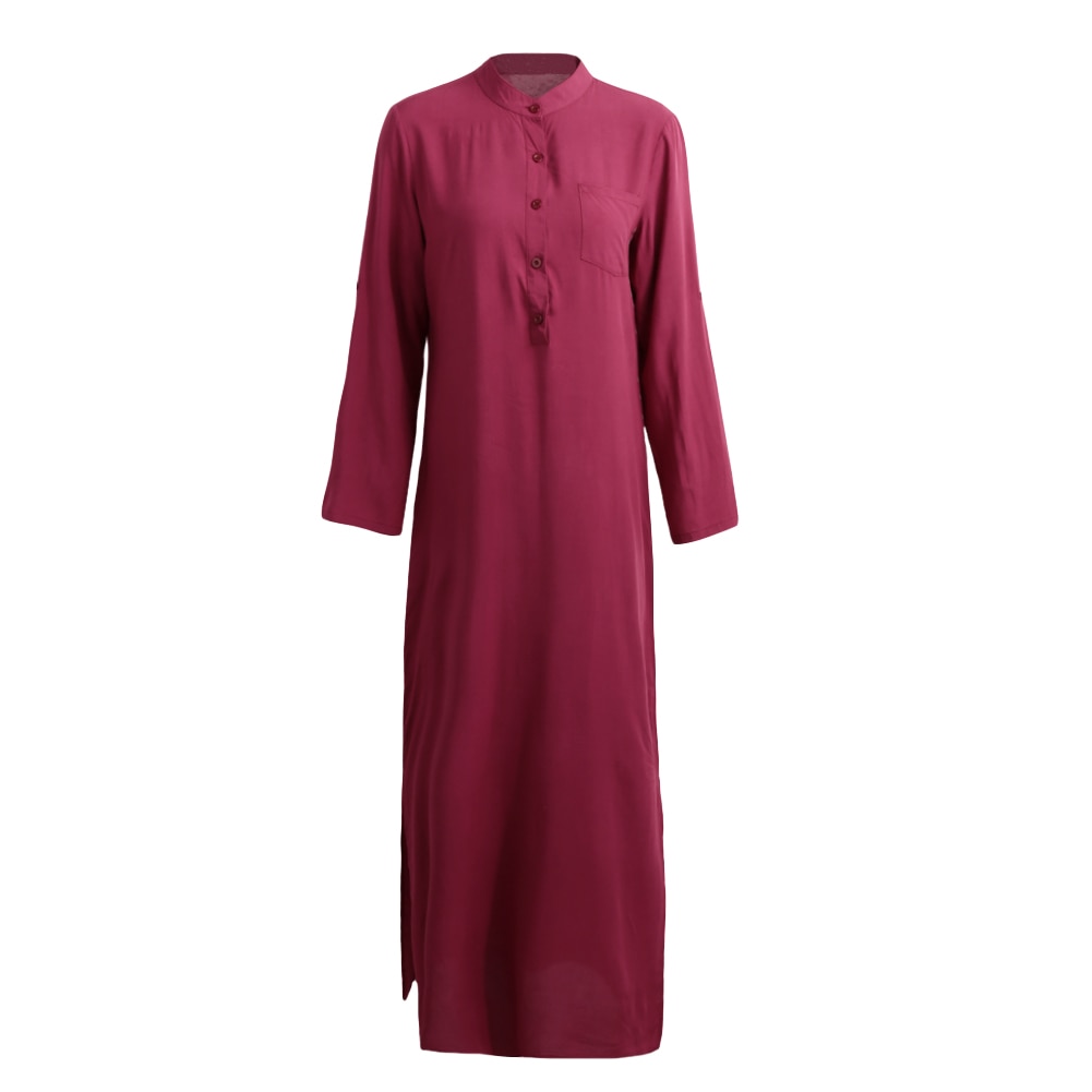 EaseHut Summer Dress Women 2022 Boho Solid Rolled Long Sleeve Button Shirt Sundress Elegant Loose Maxi Long Dress Plus Size