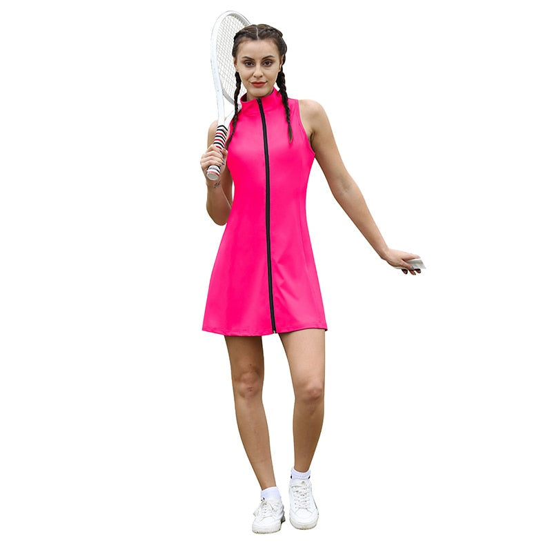 CUGOAO Fashion Tennis Dress Suit with Zipper Women Outdoor Sports Fitness Running Clothes Training Suits Tennis Dress Women