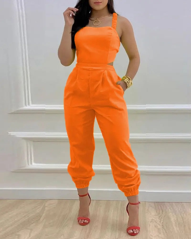 Backless cut-out jumpsuit