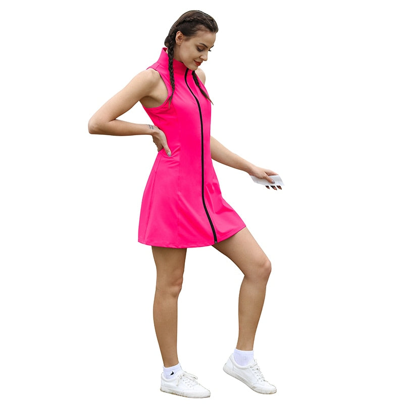 CUGOAO Fashion Tennis Dress Suit with Zipper Women Outdoor Sports Fitness Running Clothes Training Suits Tennis Dress Women