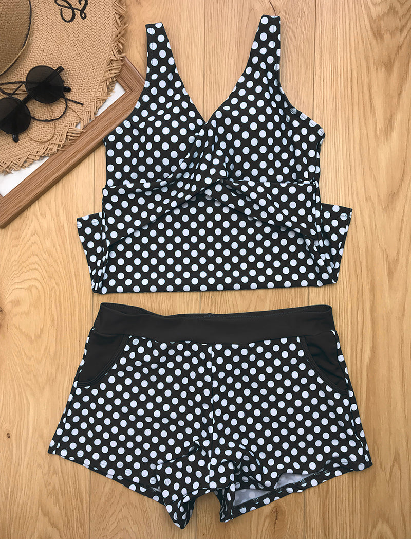 2-piece tankini and shorts swimsuit