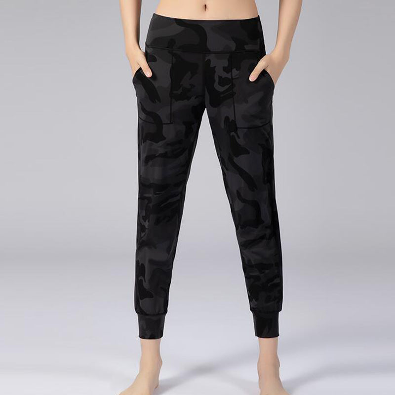 Women camo Naked-feel Fabric Loose Fit Sport Active Lounge Jogger Butter Soft Elastic Leggings with two side pockets Sweatpants